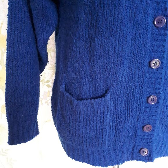 Size L Vintage 1980s Imperial Classics Navy Blue Cardigan - Picture 3 of 11